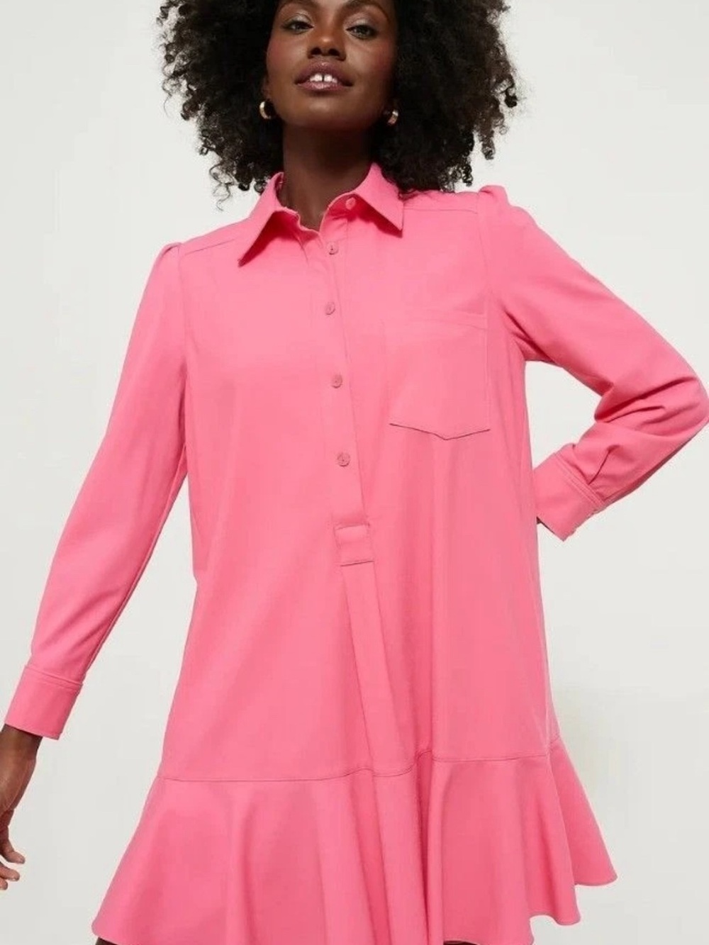 NWOT- Tuckernuck Pink Crepe Callahan Shirt Dress Size XXXL Lightweight Crepe
